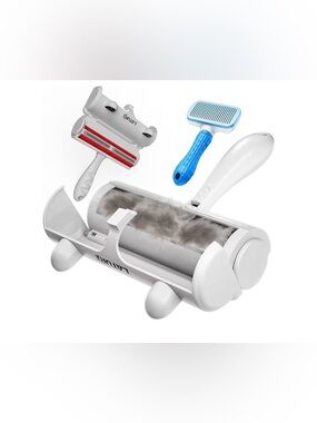 Pet Hair Remover Roller & Self-Cleaning Grooming Brush (2-in-1